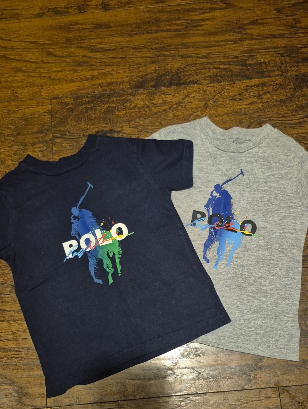Polo by Ralph Lauren Boys Short Sleeve Polo Player Tees - Navy & Gray